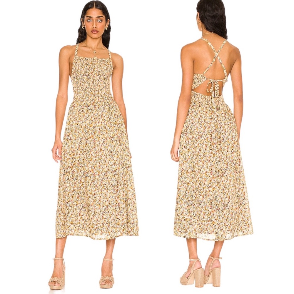 FAITHFULL THE BRAND Claretta Midi Dress in Edelyn Floral Print